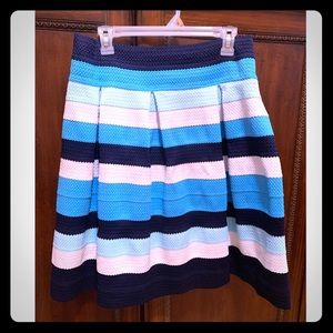 Multicolor Stripe MIDI Skirt